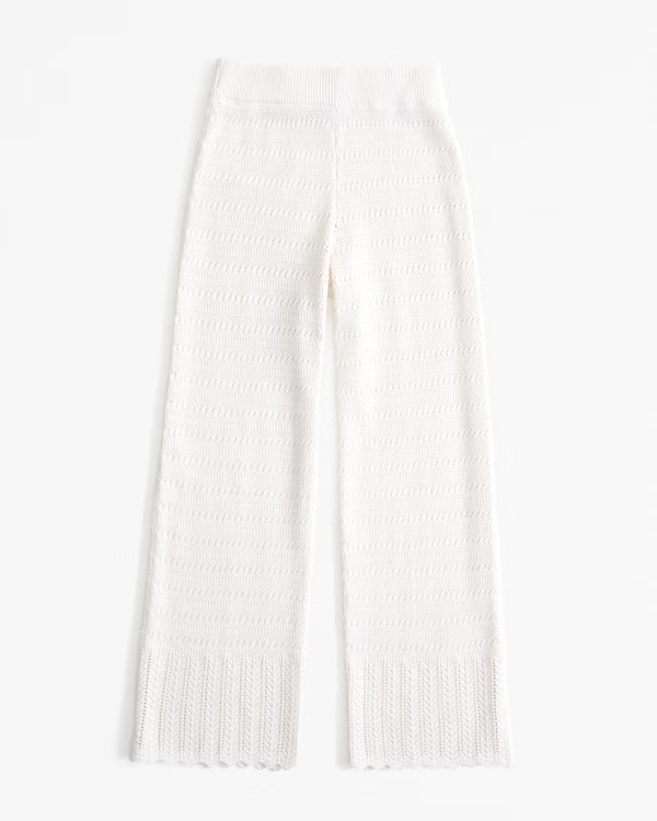 Women's Crochet-Style Wide Leg Pant | Women's Bottoms | Abercrombie.com | Abercrombie & Fitch (US)