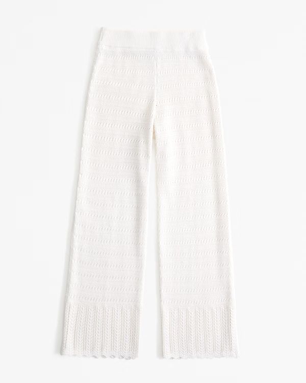 Crochet-Style Wide Leg Pant | Abercrombie & Fitch (US)