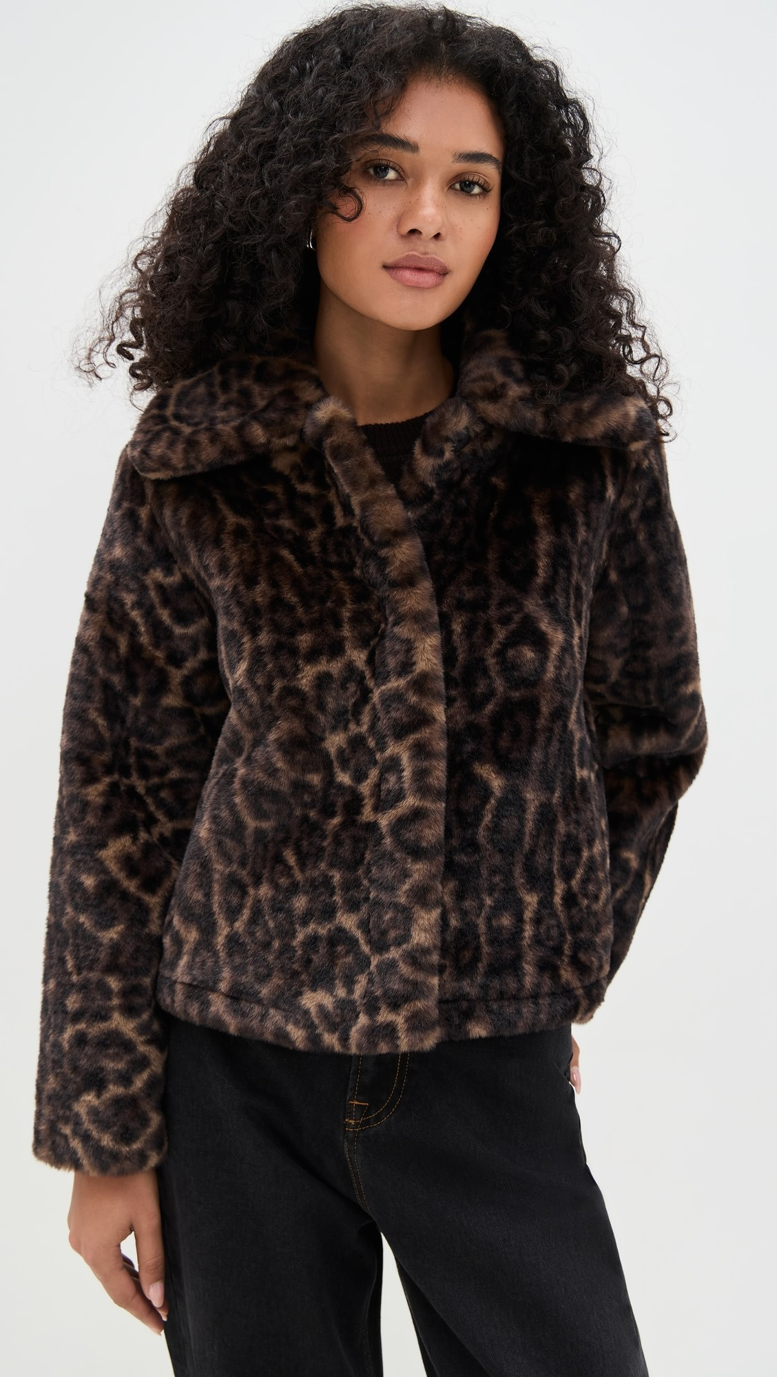 Elis Faux Fur Leopard Print Coat | Shopbop