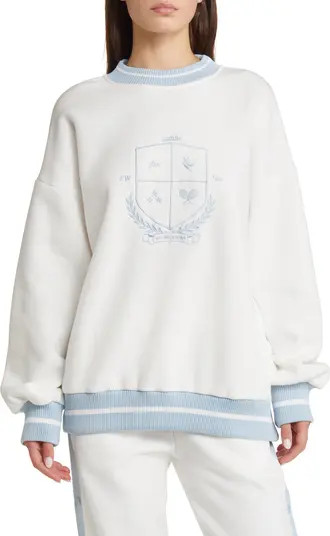 YELLOW THE LABEL Coat of Arms Embroidered Ringer Sweatshirt | Nordstrom | Nordstrom