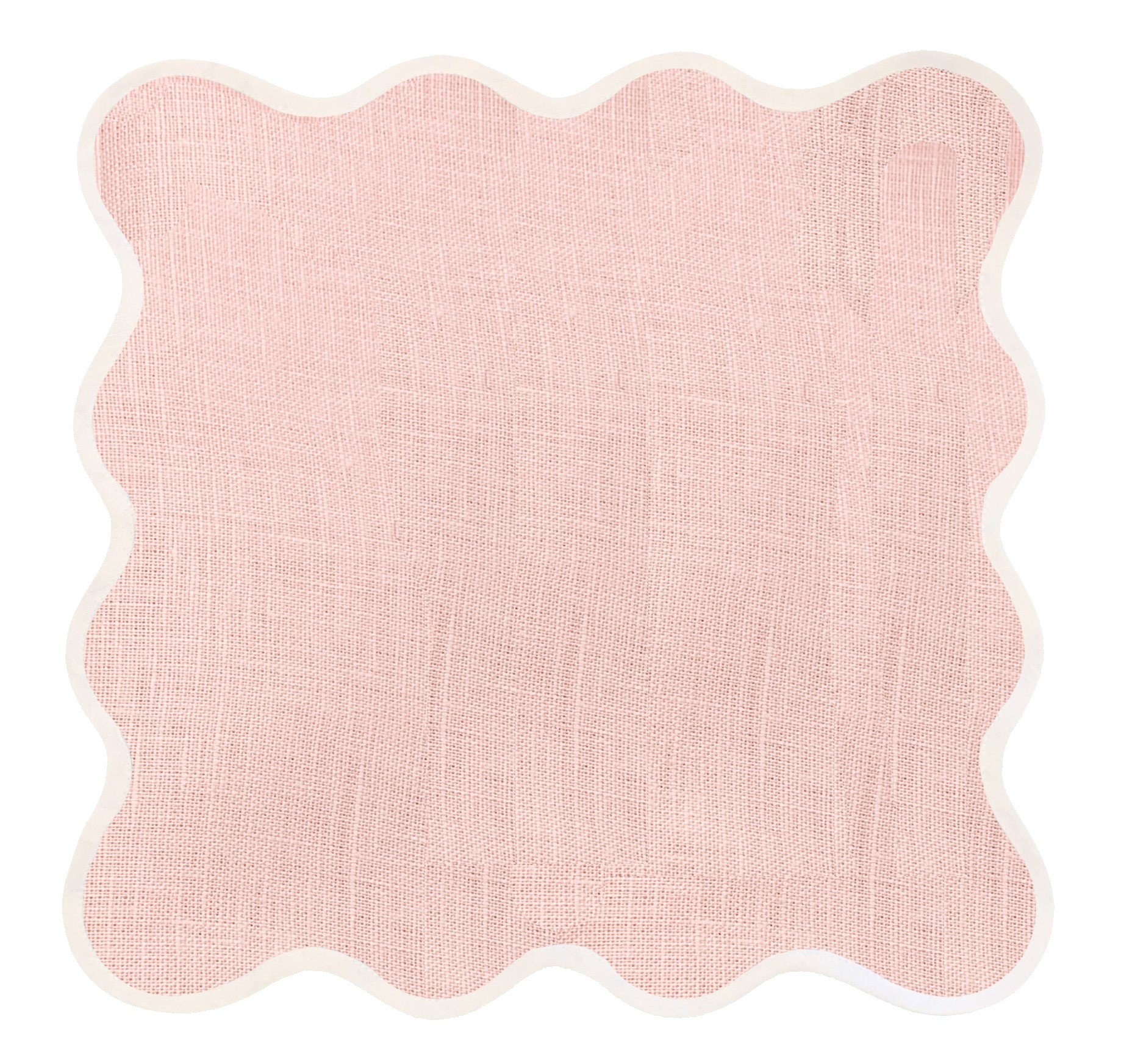 Linen Scalloped Square | Peony Pink | Fenwick Fields, LLC