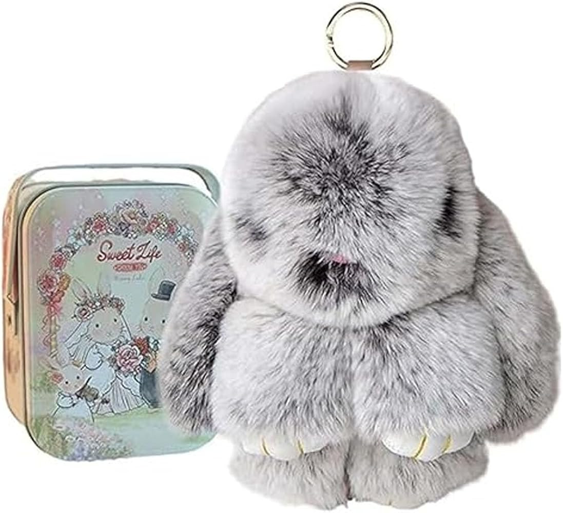 Bunnylulu Keychain with Box, Bunnylulu Keychain with Tin, Bunnylulu Cute Plush Key chain | Amazon (US)