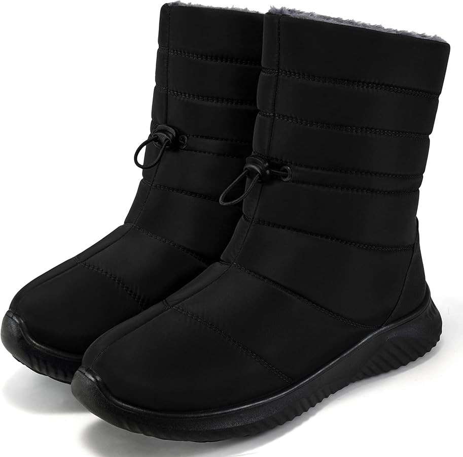 Alicegana Womens Winter Snow Boots Waterproof Warm Fur Lined Mid Calf Comfortable Non Slip Bootie... | Amazon (US)