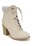 XOXO Women's Maddie Fashion Boot, Off White, 9 | Amazon (US)