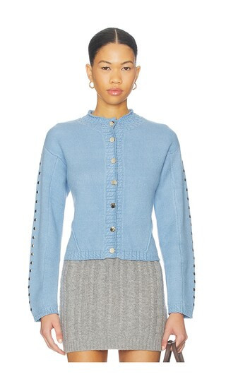 Never Fully Dressed Studded Cardigan in Blue. - size S | Revolve Clothing (Global)
