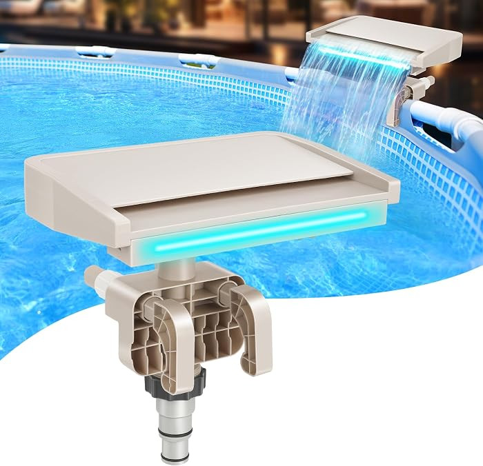 LED Pool Fountain Waterfall for Above Ground Pools, 7 Different Lighting Colors, Smooth Flowing P... | Amazon (US)