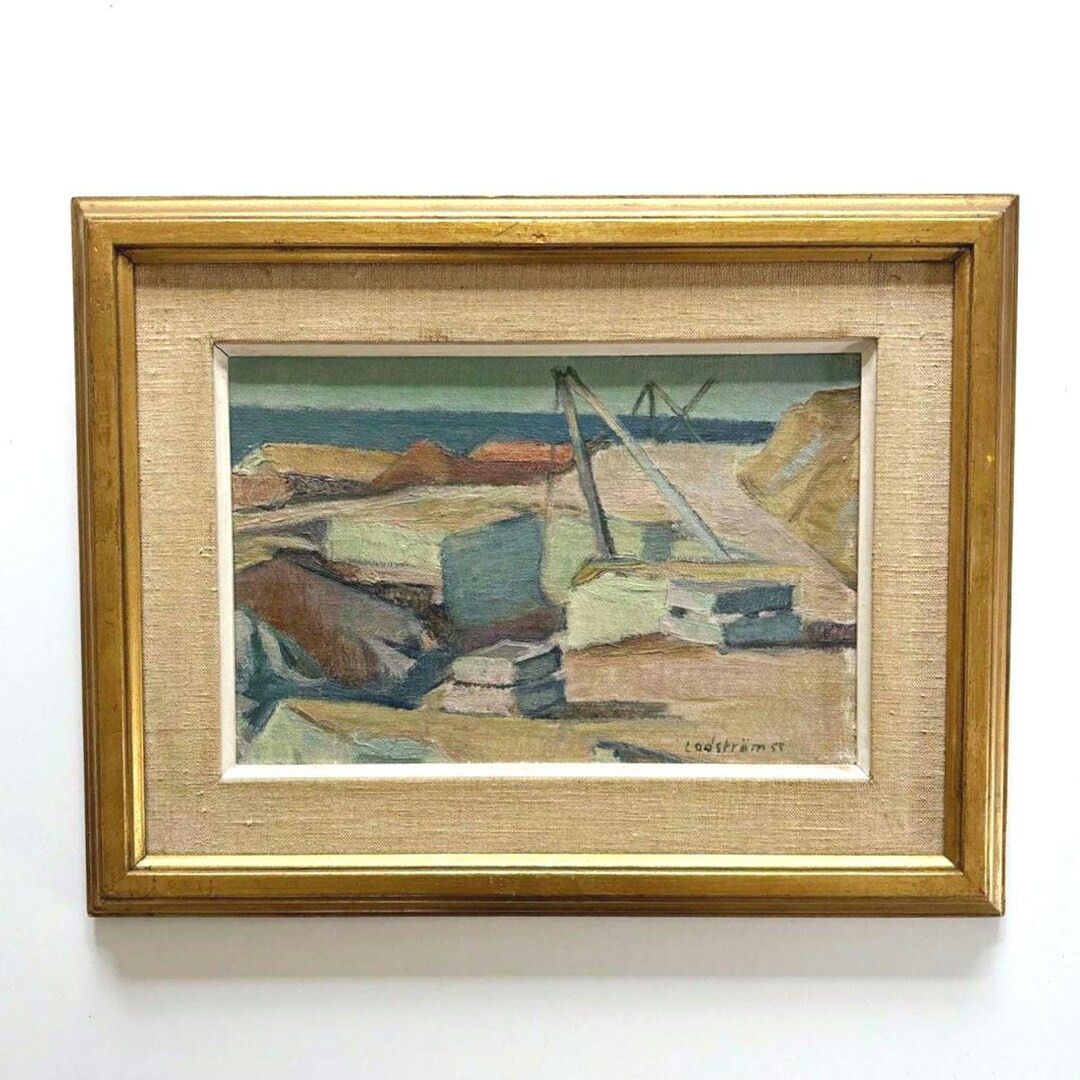 Vintage “PORT” Original Swedish Framed Oil Painting on Canvas Fed on Panel Signed - Etsy | Etsy (US)