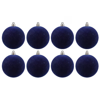 Holiday Living 8 -Pack Blue Ball Standard Indoor Shatterproof Ornament set | Lowe's