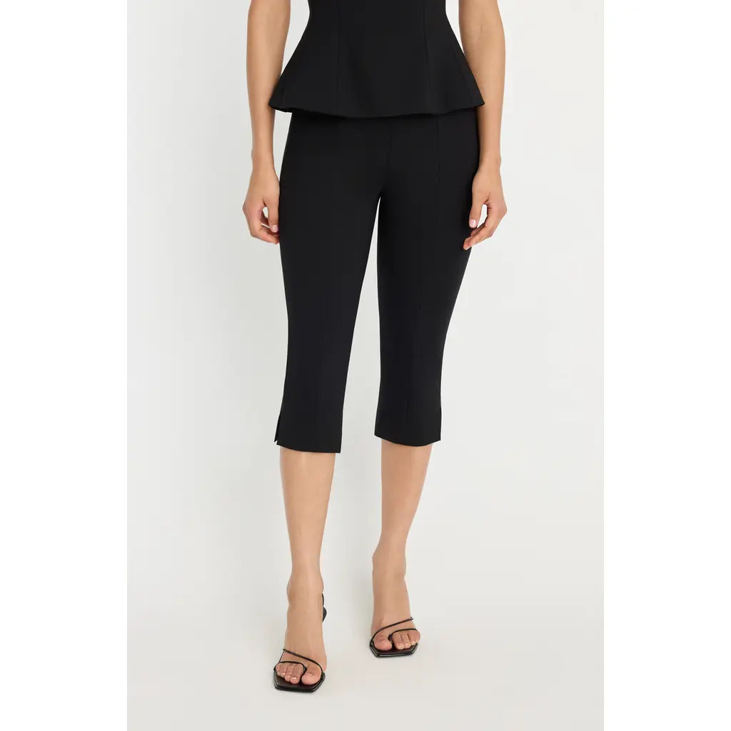 Good American Soft Stretch Pull-On Ponte Capris in Black001 at Nordstrom, Size Medium | Nordstrom