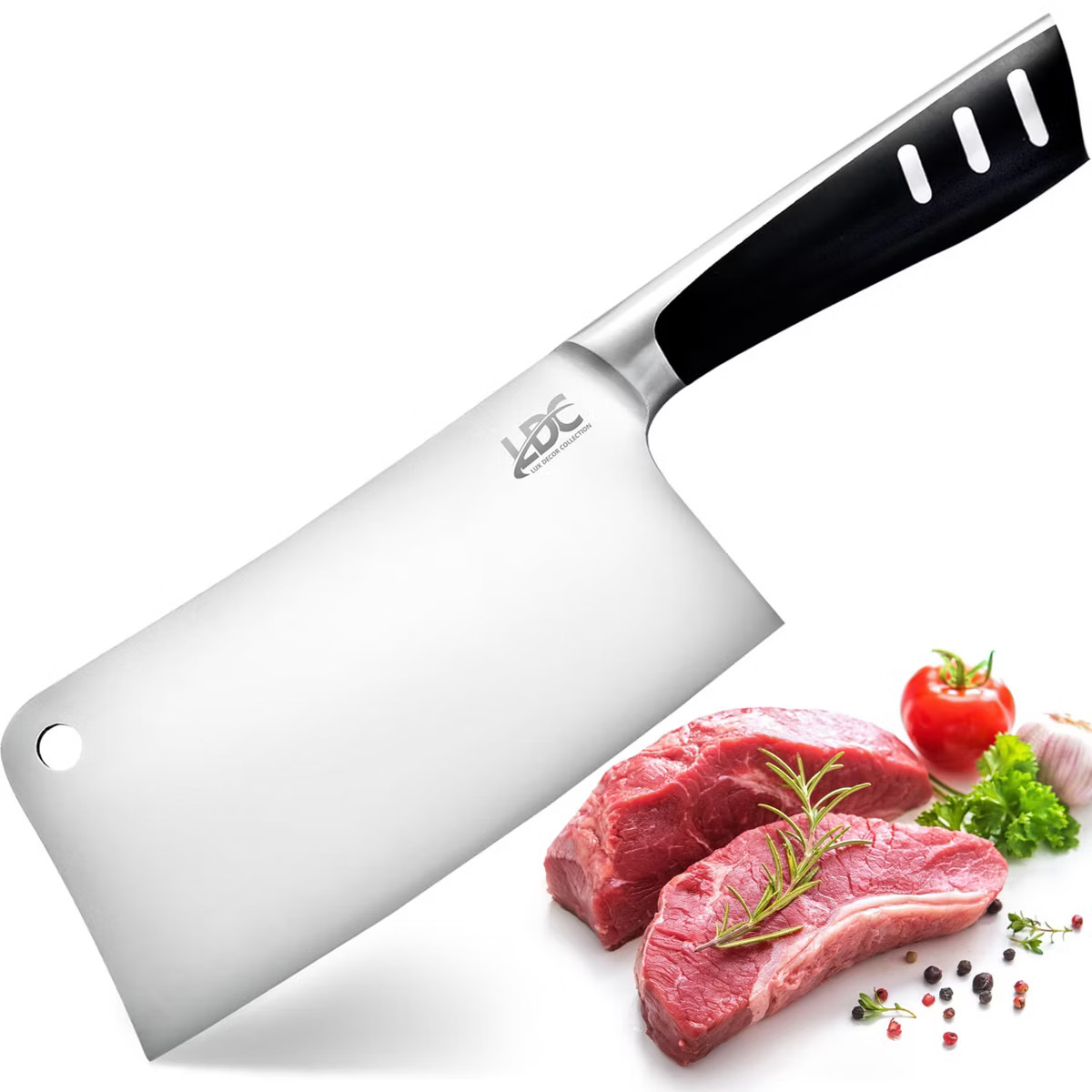 Lux Decor 7-Inch Meat Cleaver Ultra Sharp Butcher Knife High Carbon Stainless Steel Professional ... | Target