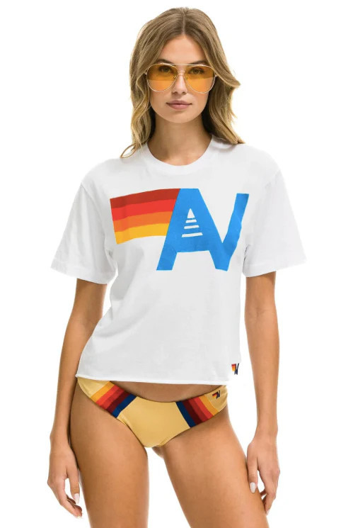 Aviator Nation - Logo Boyfriend Tee - White | Jones & Daughters