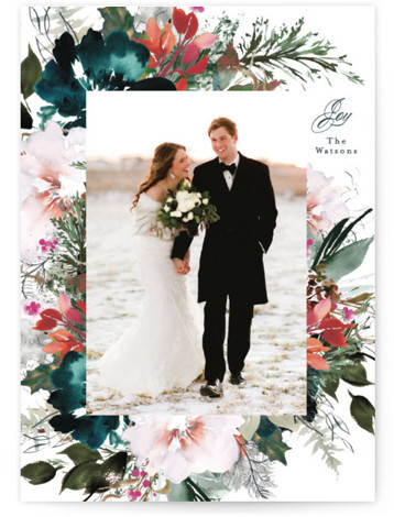 "dreamy palette" - Customizable Holiday Photo Cards in Green by Phrosne Ras. | Minted