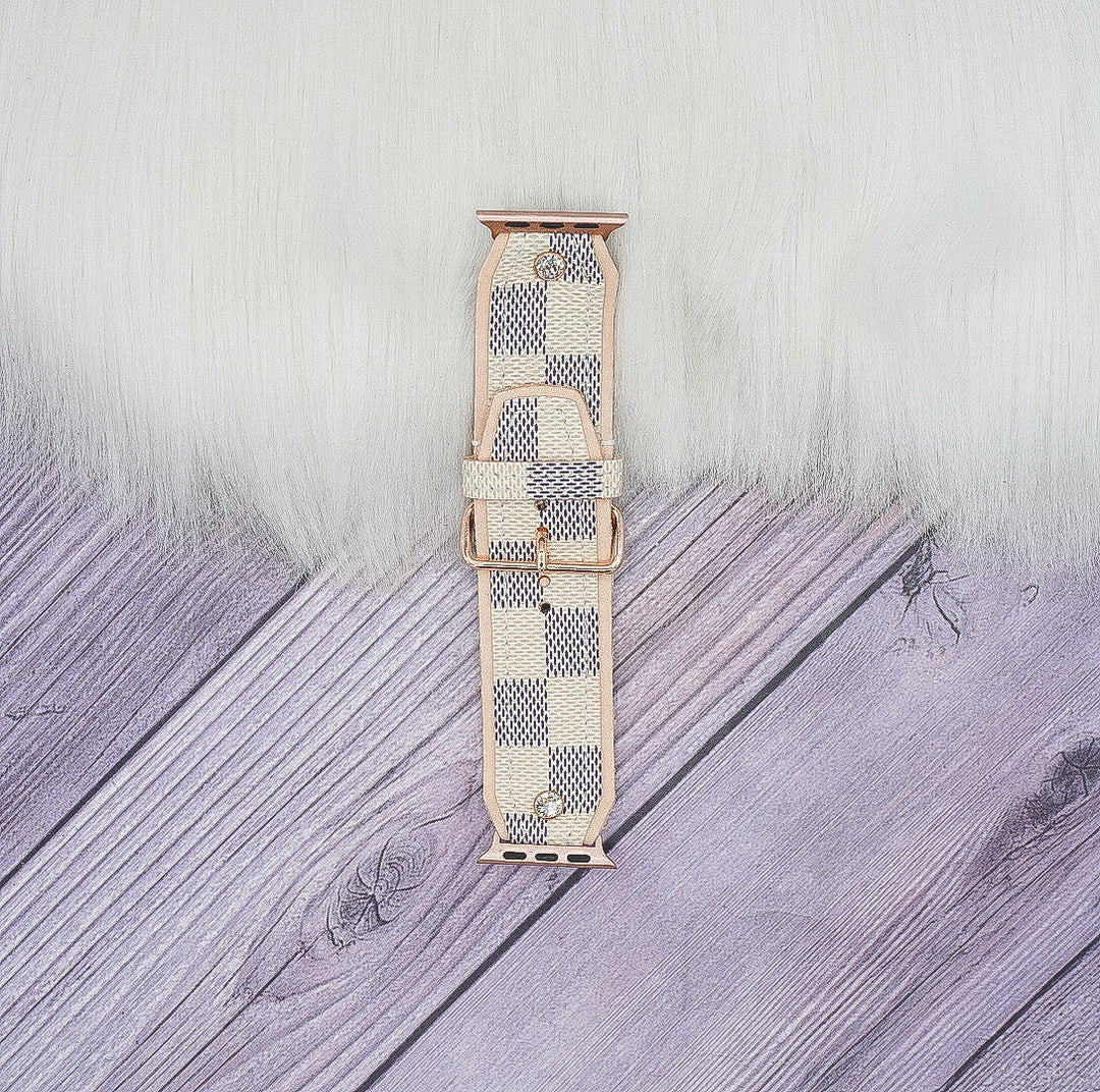Upcycled LV Damier Azur Customizable Watchband | Sparkl
