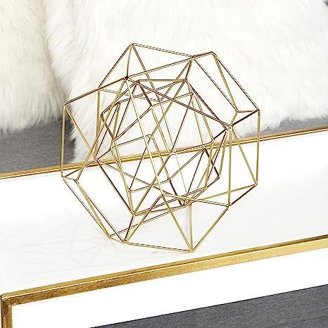 CosmoLiving by Cosmopolitan Modern Metal Geometric Sculpture, 8" x 9" x 8", Gold | Amazon (US)