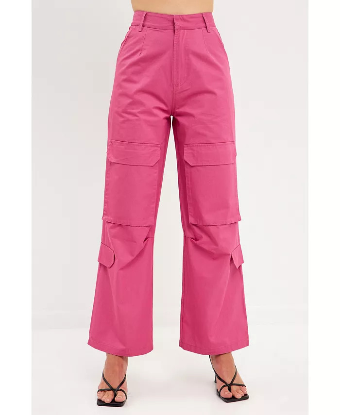 English Factory Women's Wide Leg Pocket Cargo Pants - Macy's | Macys (US)