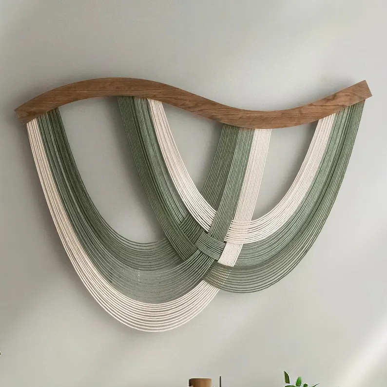 Macrame Fiber Wall Hanging for Boho and Minimalist Home Decor V93 - Etsy | Etsy (US)