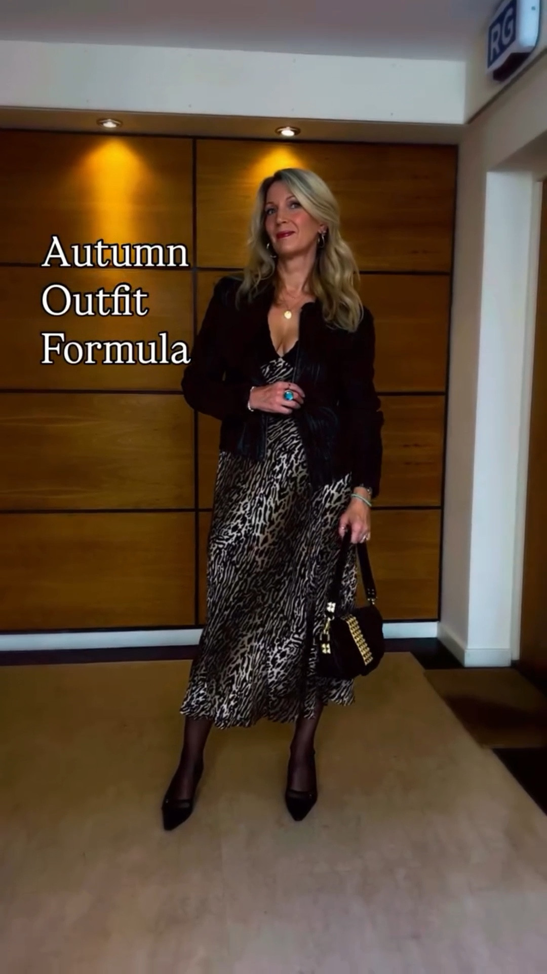 Autumn Outfits, Rixo dress, leather jacket, leopard print, statement bag 

#LTKautumn #LTKpartywear #LTKdatenight