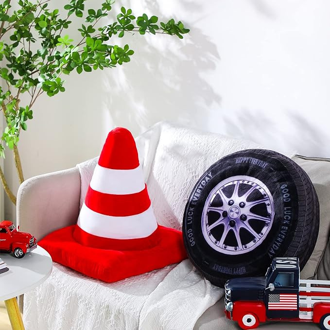 Woanger 2 Pcs Race Car Room Decor Racing Plush Throw Pillow Set Gift 15.7 Inch Soft 3D Simulation... | Amazon (US)