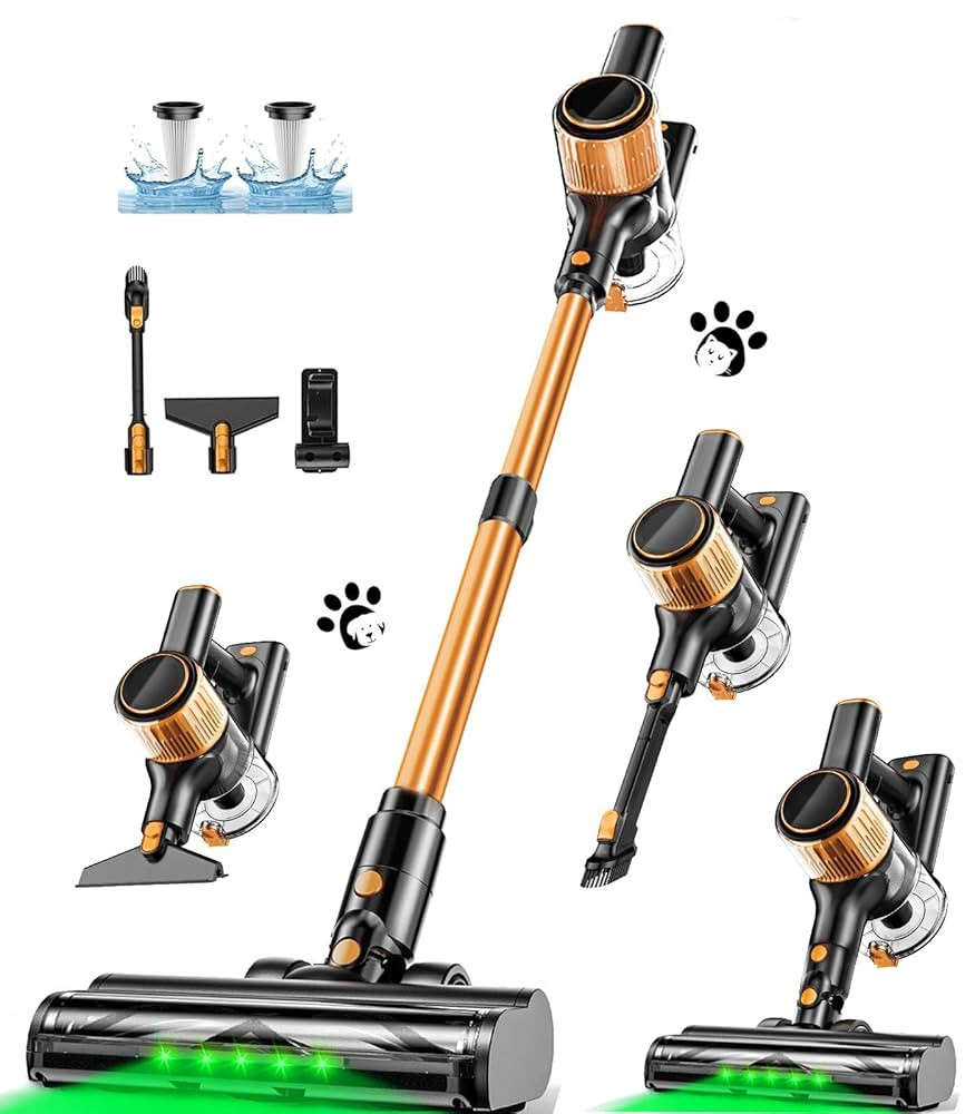 Cordless Vacuum Cleaner, 40Kpa 8 in 1 Powerful Suction Lightweight Stick Vacuum Cleaner for Home,... | Amazon (US)