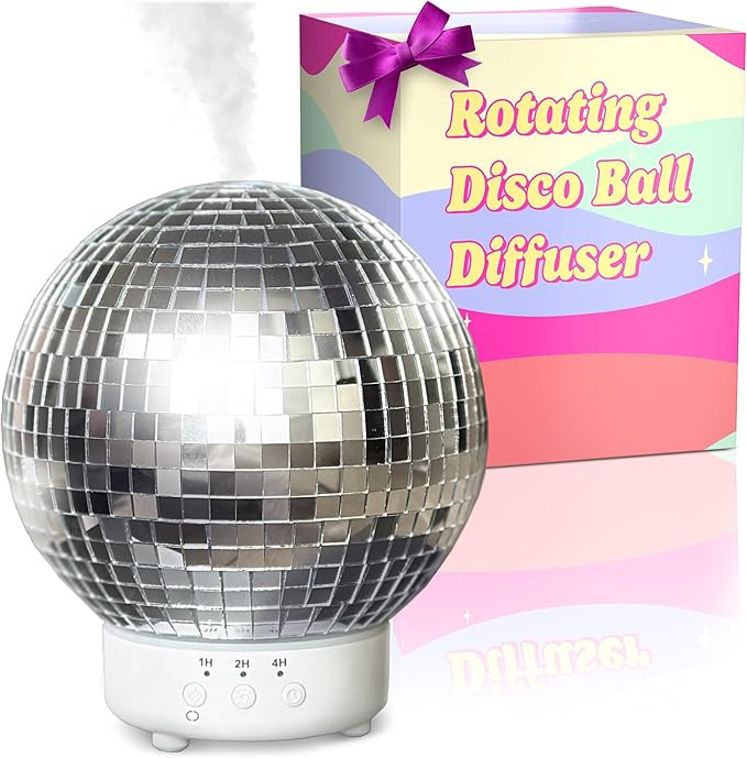 Disco Ball Diffuser & Humidifier for Home | 3 Timer Modes & 2 Misting Modes | Rotating Mirror Bal... | Amazon (US)