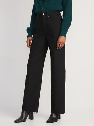 Extra High-Waisted Sky-Hi Wide-Leg Cut-Off Jeans for Women | Old Navy (US)