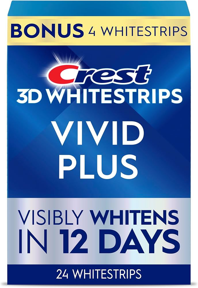 Crest Teeth Whitening Strips, Crest 3D Whitestrips Vivid Plus, Enamel Safe Teeth Whitening Kit, 1... | Amazon (US)
