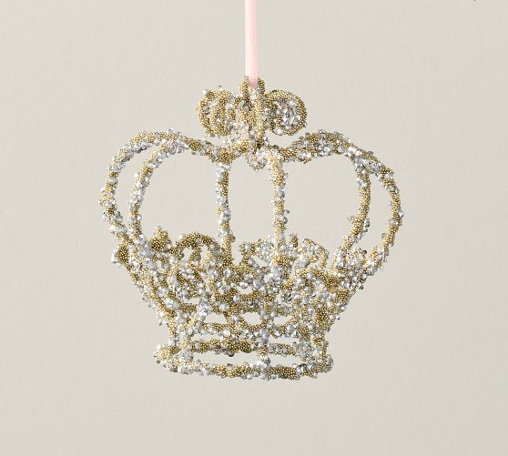 LoveShackFancy Glitter Crown Ornament | Pottery Barn (US)