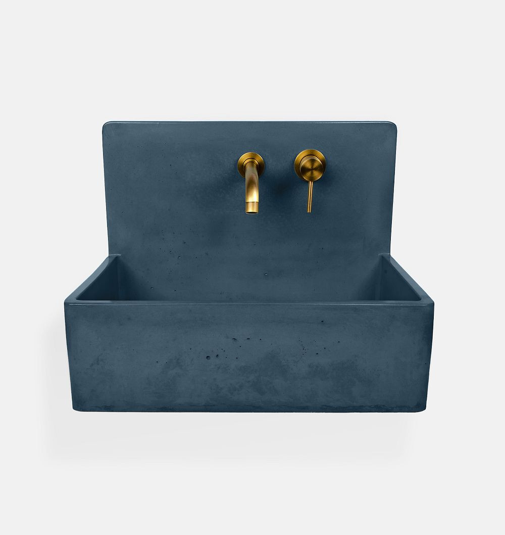 Edy 24"" Bucket Sink - Dark Blue - Two Drillings | Rejuvenation