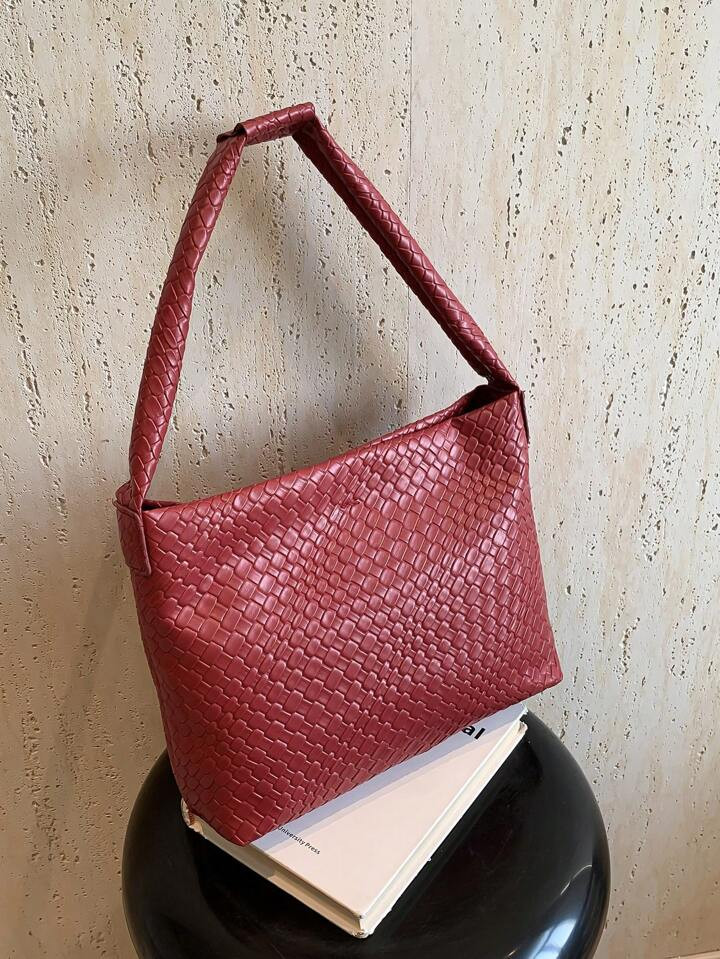 New Arrival Women's Woven Shoulder & Crossbody & Tote Bag, Fashionable Bucket Bag With Large Capa... | SHEIN