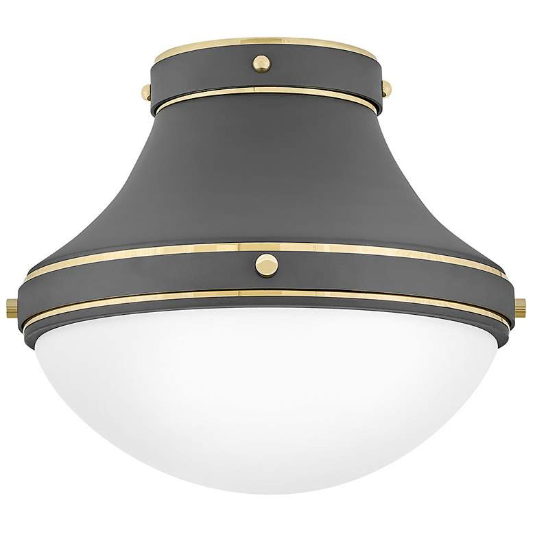 Foyer Oliver-Small Flush Mount-Dark Matte Grey | Lamps Plus