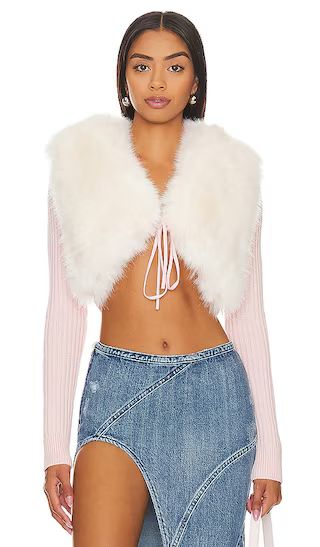 Cait Faux Fur Sweater in Light Pink | Revolve Clothing (Global)