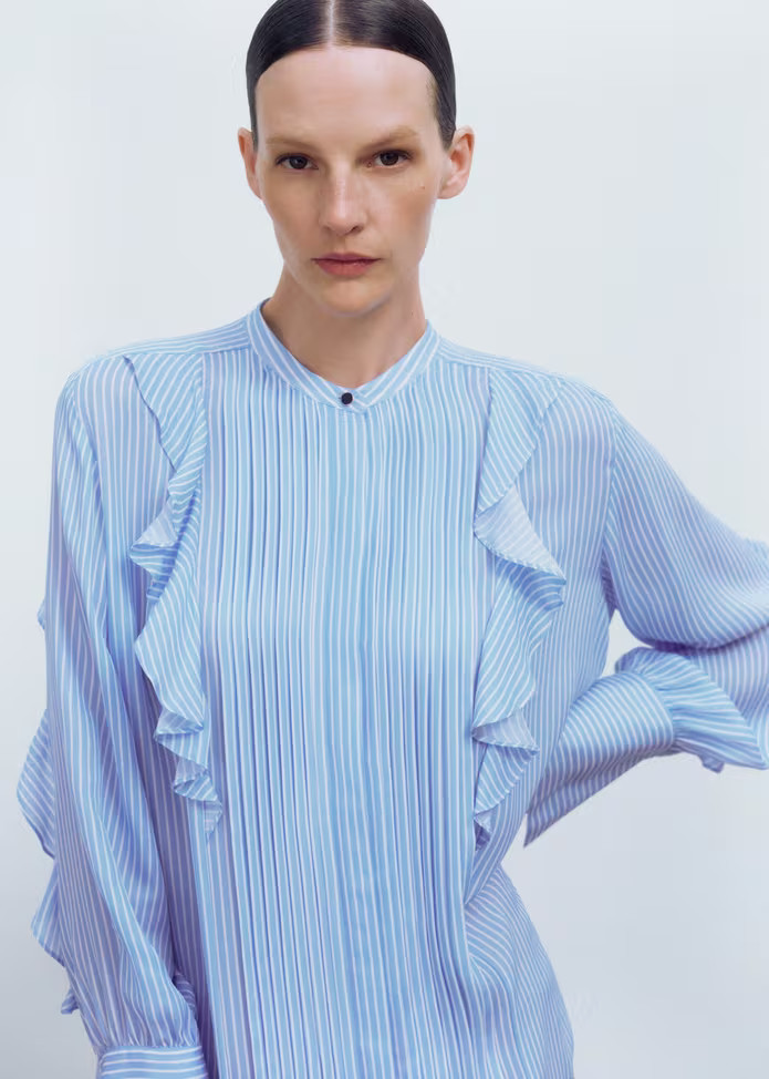 Silk Stripe Shirt + Tie  Silk | ME+EM US