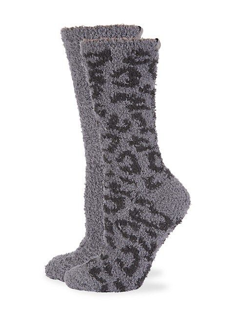 2-Pair CozyChic Leopard-Print Fuzzy Socks | Saks Fifth Avenue