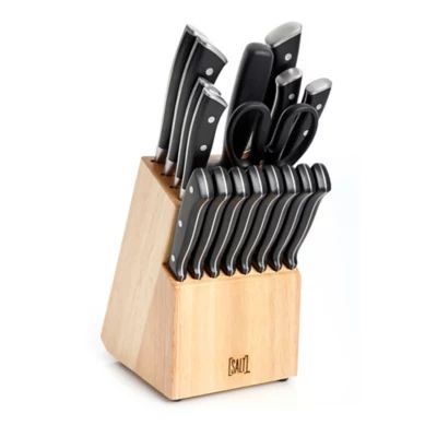 SALT™ Forged Triple Rivet 18-Piece Cutlery Set in Black | Bed Bath & Beyond