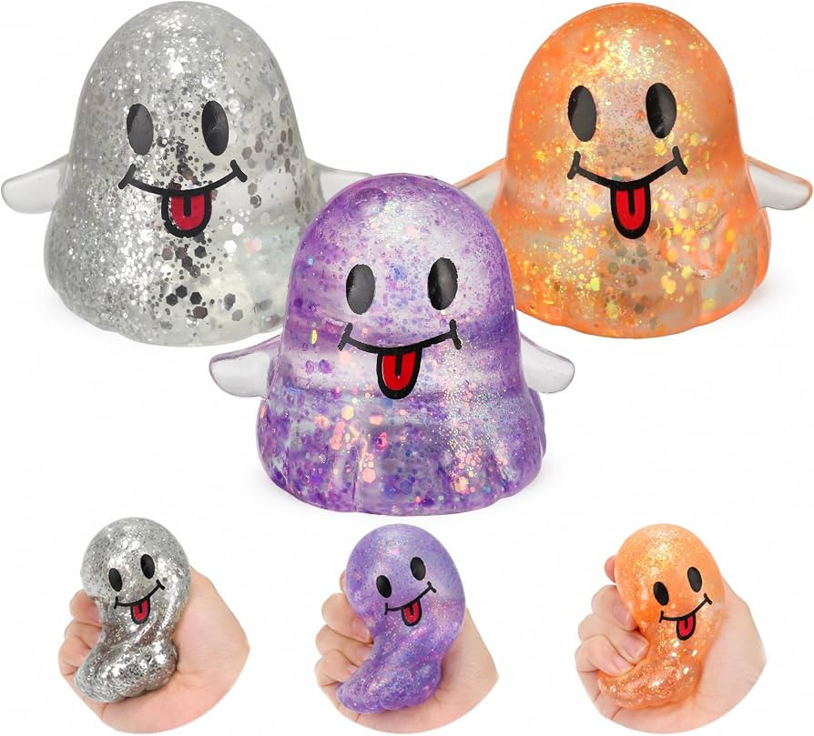 3pc Halloween Ghost Squishy Toy for Party Favors, Gift Bags Desk Decor | Amazon (US)