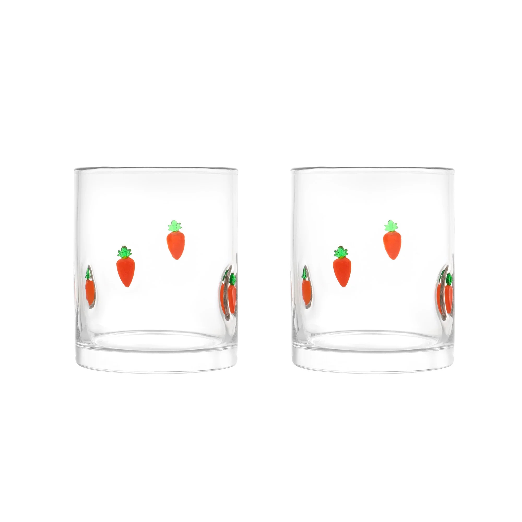 Thyme & Table 12 fl oz Easter Carrot Charm Drinking Glasses, Set of 2 | Walmart (US)