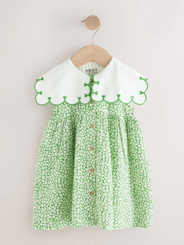 Green Ditsy Collared Summer Dress (3mths-7yrs) | Next US