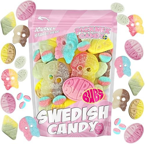 BUBS Swedish Candy Mix 10 Oz (Over ½ Pound!) 8 Flavor Variety, Sweet & Sour Skulls, Ovals, Tutti... | Amazon (US)