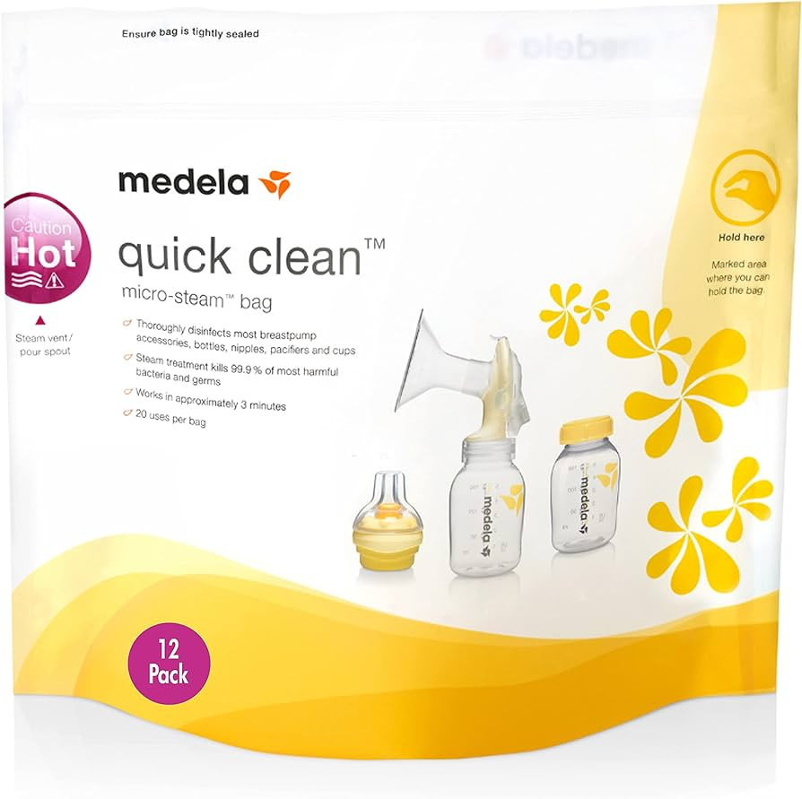 Medela Quick Clean MicroSteam Bags, Sterilizing Bags for Bottles Breast Pump Parts Eliminates 99.... | Amazon (US)
