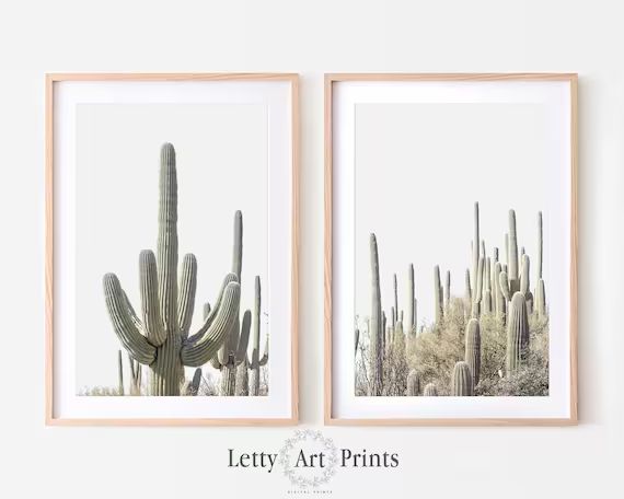 Desert Wall Art Set Of 2 Prints Cactus Photo Cactus Prints | Etsy | Etsy (US)