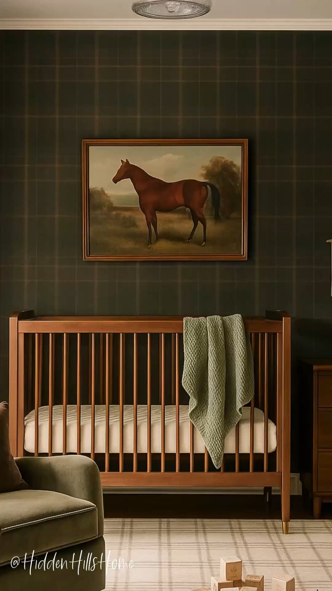 Equestrian baby nursery, horse nursery, moody baby nursery inspo, plaid wallpaper for nursery, Ralph Lauren inspired nursery, boys nursery #nursery

#LTKSaleAlert #LTKHome #LTKBaby