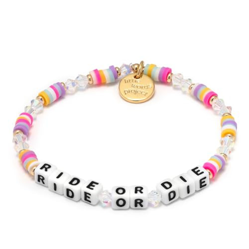 Little Words Project Ride or Die Bracelet, The Original Word Bracelet, Made with Colorful Beads and Plated Brass Hardware, Handcrafted Design & Positive Message, Size XS | Amazon (US)