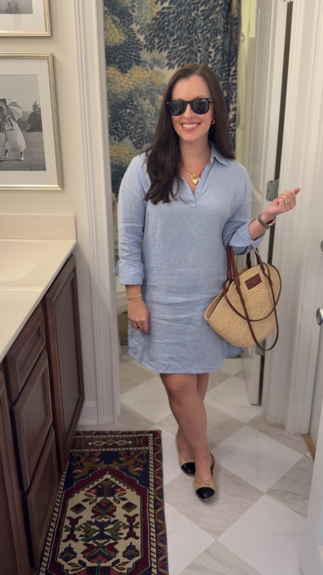 What to wear in the heat of summer: linen!

Easy breezy linen dress
Colorblock ballet flats 
Woven raffia purse 
@SEZANE @Quince @Margaux

#LTKootd #LTKSeasonal