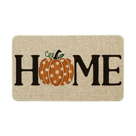Sm:)e Home Polka Dot Pumpkin Decorative Doormat 17 x 29, Fall Thanksgiving Low-Profile Switch Floor Mat for Indoor Outdoor | Walmart (US)