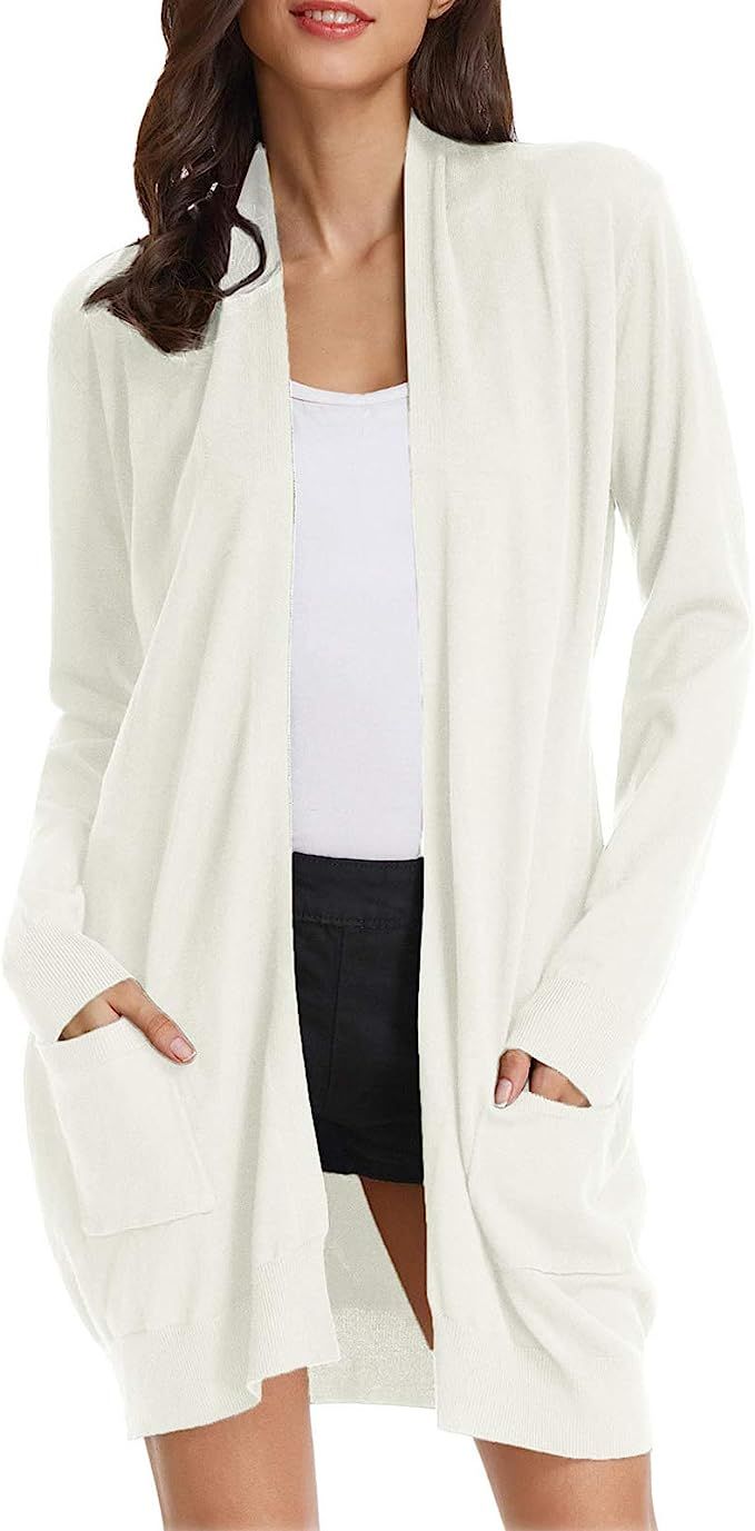 GRACE KARIN Essential Solid Open Front Long Knitted Cardigan Sweater for Women | Amazon (US)