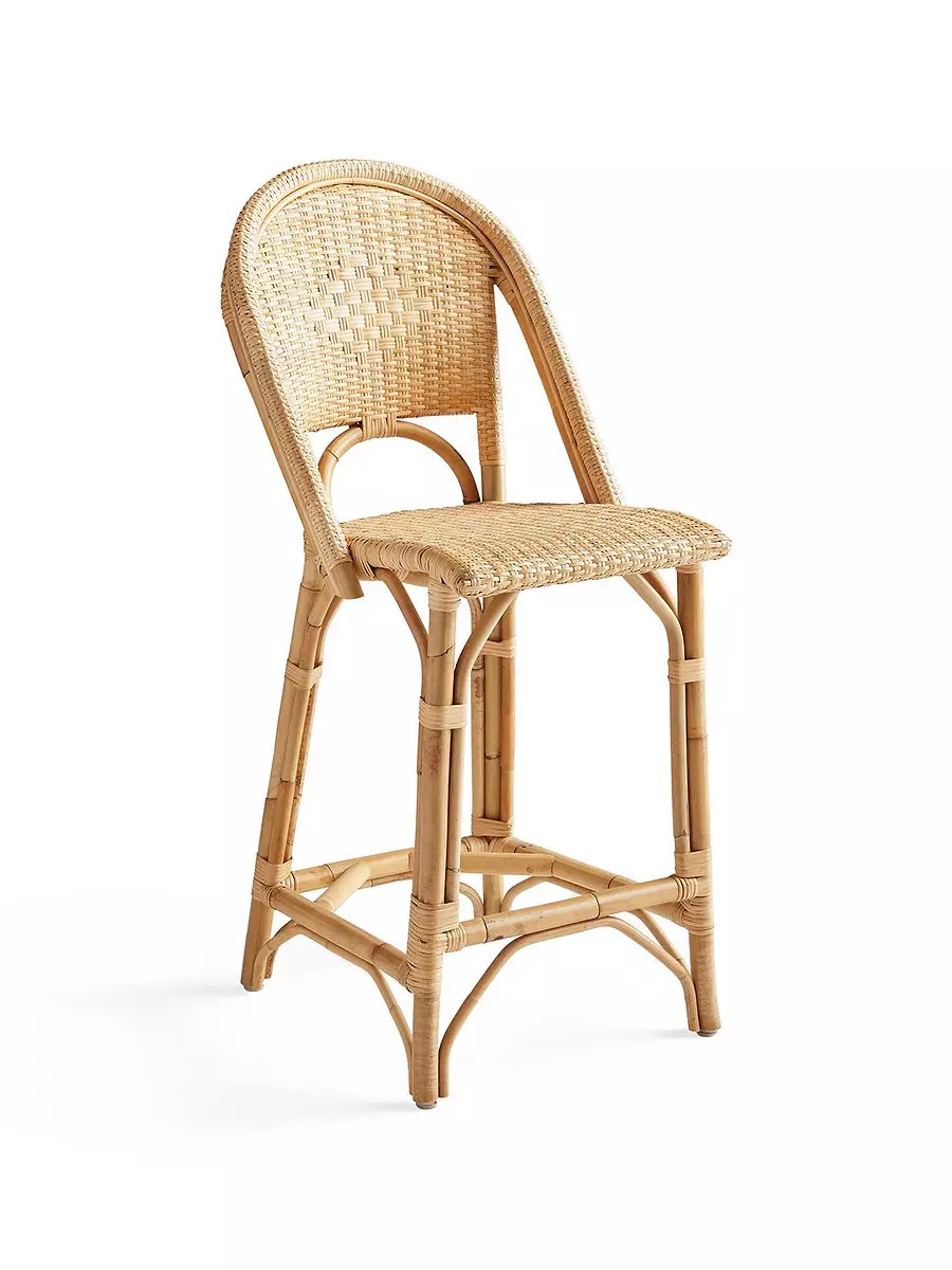 Sunwashed Riviera Rattan Counter Stool | Serena and Lily