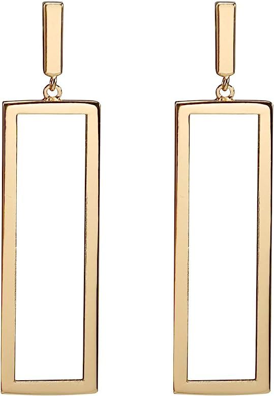 FAMARINE Gold Geometric Drop Earrings, Rectangle Dangle Earrings for Women Girls Costume Jewelry | Amazon (US)