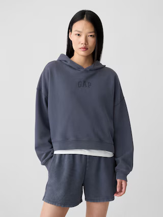 Relaxed Gap Mini-Logo Cropped Hoodie | Gap Factory