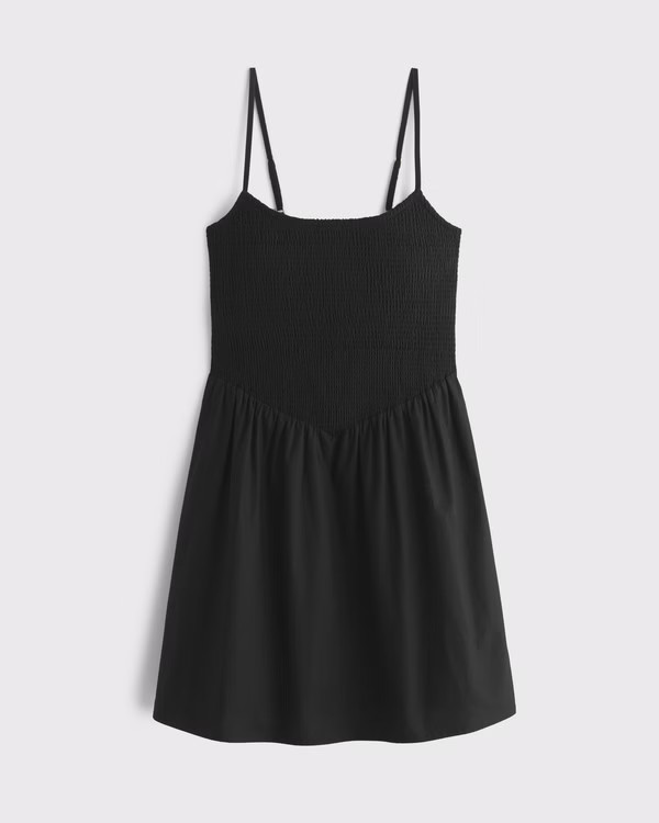 Women's Dipped-Waist Smocked Mini Dress | Women's Dresses & Jumpsuits | Abercrombie.com | Abercrombie & Fitch (US)