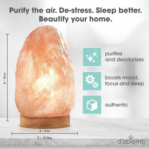 d'aplomb 100% Authentic Natural Himalayan Salt Lamp; Medium Hand Carved Natural Chunk Pink Crysta... | Amazon (US)